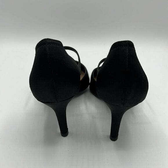 Colin Stuart Black High Heels Pointed Toes with Front Strap Size 8 B17B - Picture 5 of 8